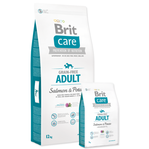 BRIT Care Grain-free Dog Adult Salmon & Potato 12+3 kg ZDARMA 15kg