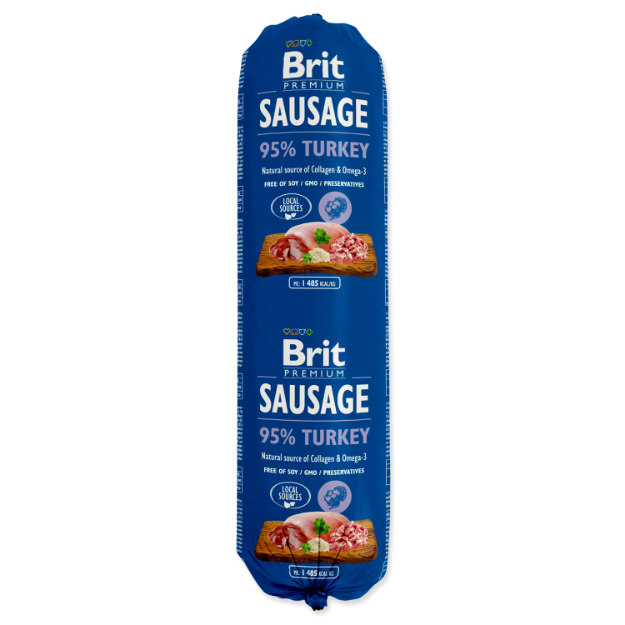 Obrázek Salám BRIT Premium Dog Sausage Turkey 800g