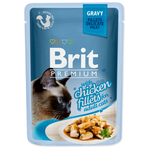 Kapsicka BRIT Premium Cat Delicate Fillets in Gravy with Chicken 85g