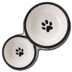 Dvojmiska DOG FANTASY keramická potisk tlapka bílá 25 cm 0,42l