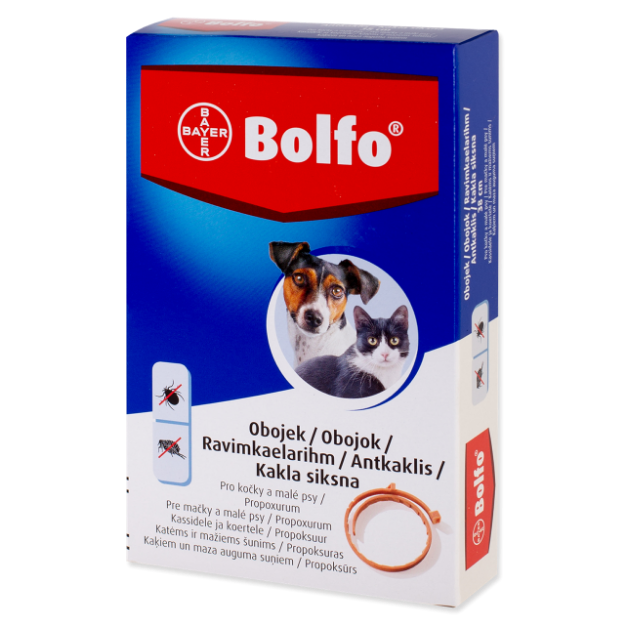 Obojek BAYER BOLFO antiparazitní pro psy a kocky 38 cm 