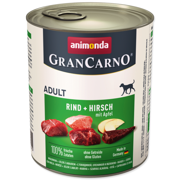 Konzerva ANIMONDA Gran Carno hovezí + jelení maso + jablka 800g