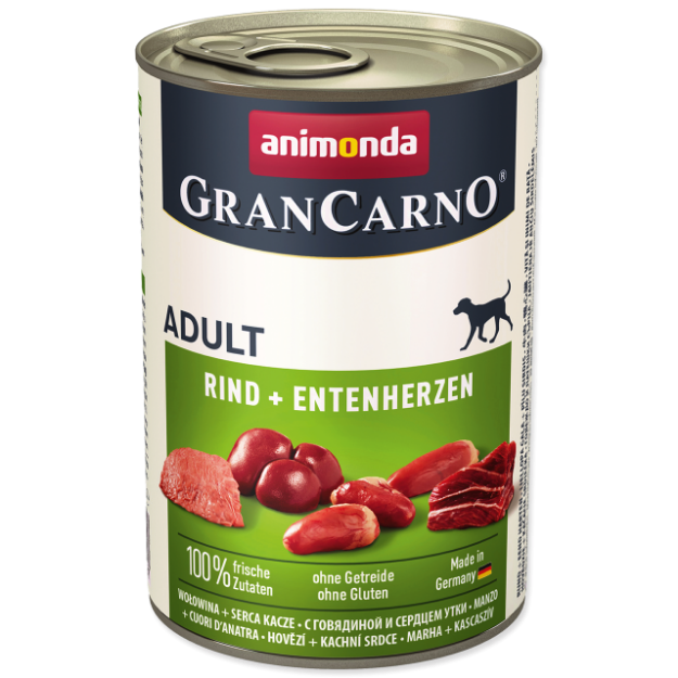 Konzerva ANIMONDA Gran Carno hovezí + kachní srdce 400g