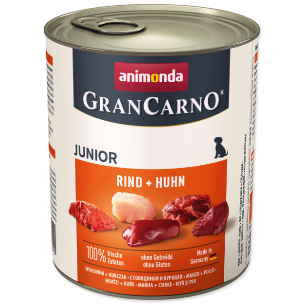 Konzerva ANIMONDA Gran Carno Junior hovezí + kure 800g
