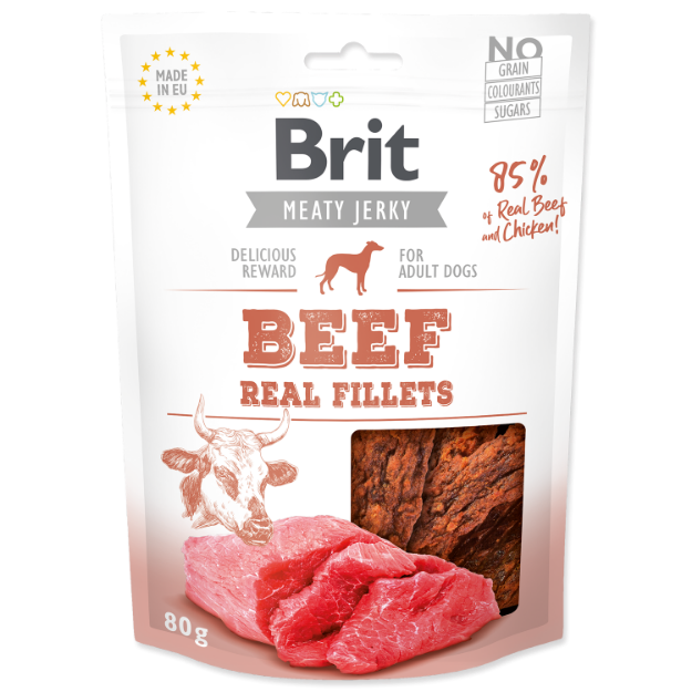 Obrázek Snack BRIT Jerky Beef and chicken Fillets 80g 