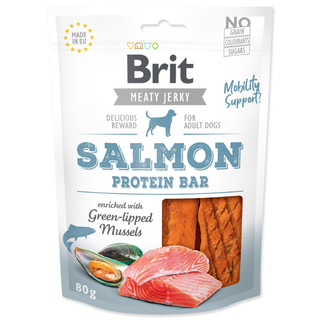 Obrázek Snack BRIT Jerky Salmon Protein Bar 80g 