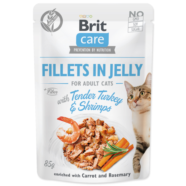 Obrázek Kapsička BRIT Care Cat Pouch Tender Turkey & Shrimps in Jelly 