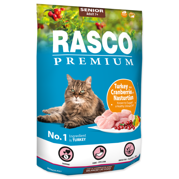 Obrázek RASCO Premium Cat Kibbles Senior, Turkey, Cranberries, Nasturtium 400 g
