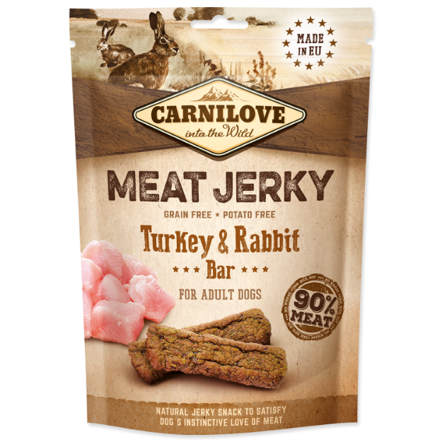 Obrázek CARNILOVE Jerky Snack Turkey & Rabbit Bar 100 g
