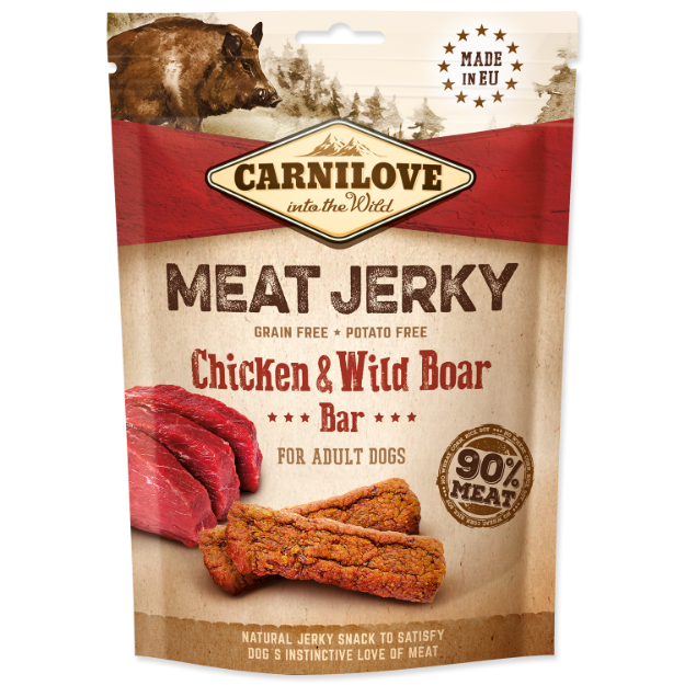 Obrázek CARNILOVE Jerky Snack Chicken & Wild Boar Bar 100 g