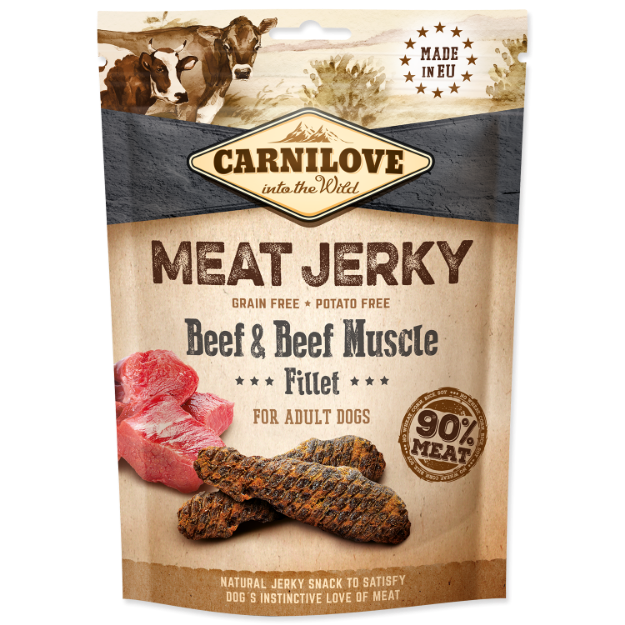 Obrázek CARNILOVE Jerky Snack Beef & Beef Muscle Fillet 100 g