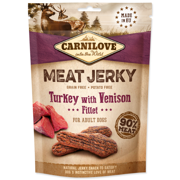 Obrázek CARNILOVE Jerky Snack Turkey with Venison Fillet 100 g