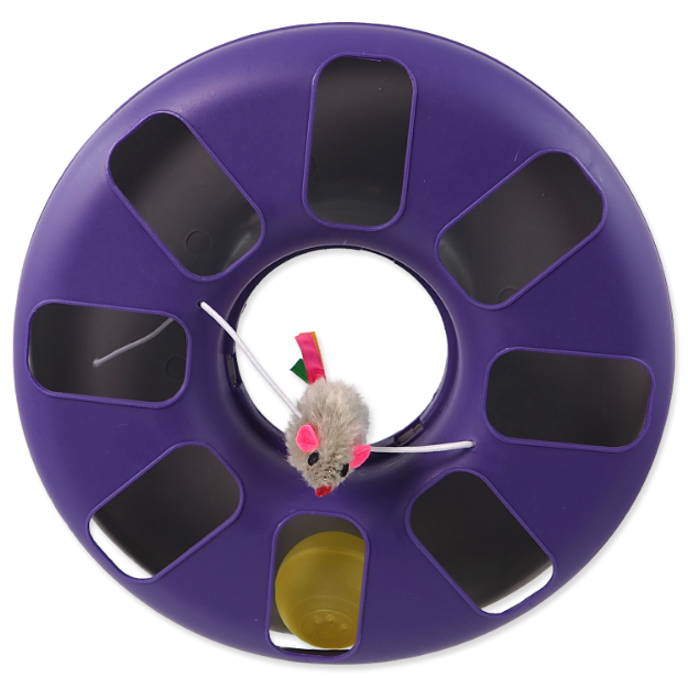 Obrázek Hračka MAGIC CAT koulodráha kruh s myškou - fialovo-šedá 25 cm