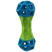 Obrázek Hračka DOG FANTASY Kost s geometrickými obrazci pískací zeleno-modrá 18x5,8x5,8cm