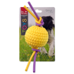 Obrázek Hračka DOG FANTASY míček + flexi lana TPR pěna žlutý22x6,5x6,5cm