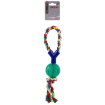 Obrázek Hračka DOG FANTASY DENTAL MINT míček házecí s provazem Y zelený 7x40cm