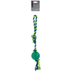 Obrázek Hračka DOG FANTASY DENTAL MINT míček házecí s provazem smyčka zelený 7x50cm