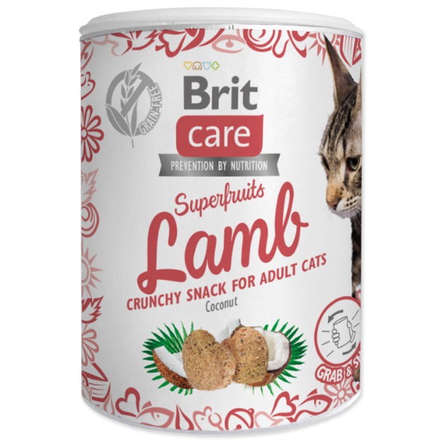 Obrázek BRIT Care Cat Snack Superfruits Lamb with Coconut  100 g