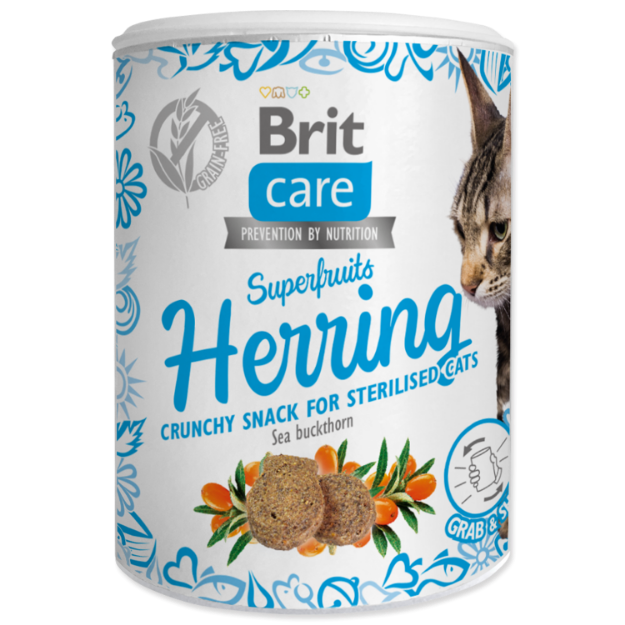 Obrázek BRIT Care Cat Snack Superfruits Herring with Sea Buckthorn  100 g