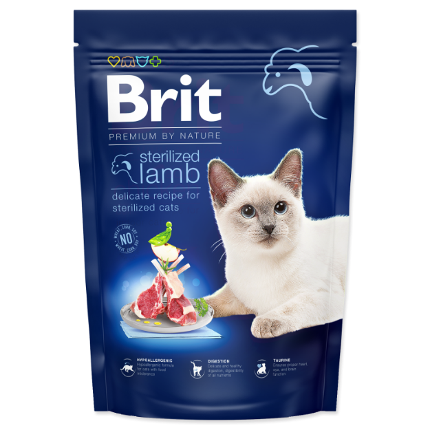 Obrázek BRIT Premium by Nature Cat Sterilized Lamb  800 g