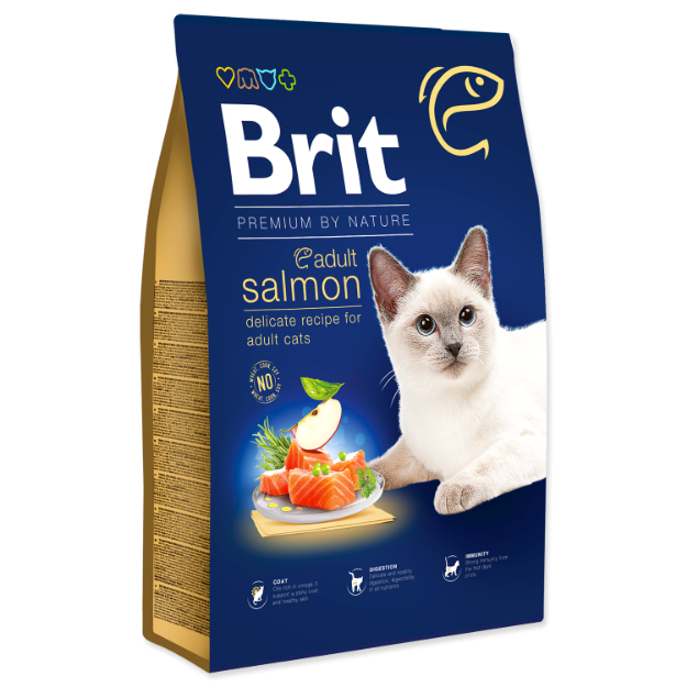 Obrázek BRIT Premium by Nature Cat Adult Salmon  8 kg