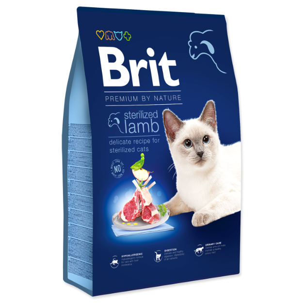 Obrázek BRIT Premium by Nature Cat Sterilized Lamb  8 kg