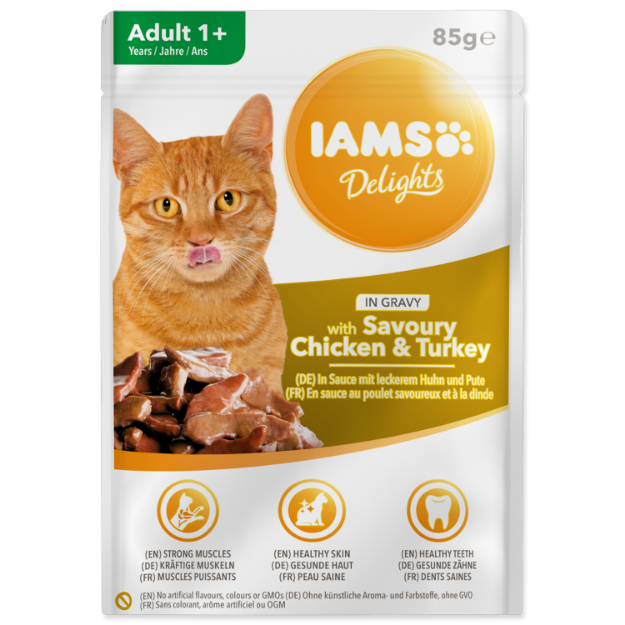 Obrázek Kapsička IAMS Cat Delights Chicken & Turkey in Gravy 85g