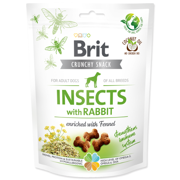 Obrázek Brit Care Dog Crunchy Cracker. Insects with Rabbit enriched with Fennel  200 g